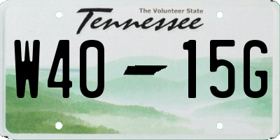 TN license plate W4015G