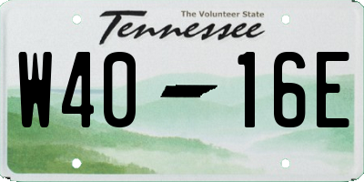 TN license plate W4016E