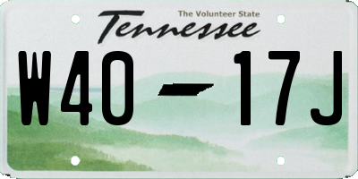 TN license plate W4017J