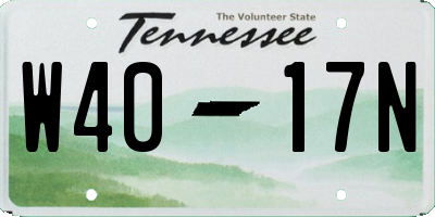 TN license plate W4017N