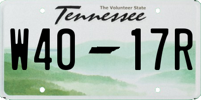 TN license plate W4017R