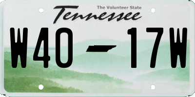 TN license plate W4017W