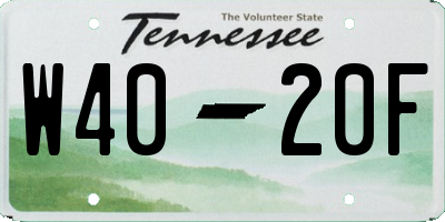 TN license plate W4020F
