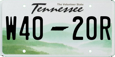 TN license plate W4020R