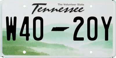 TN license plate W4020Y