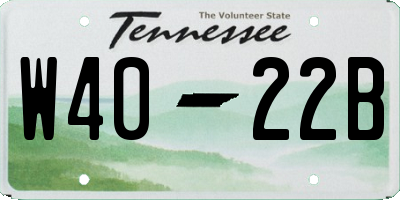 TN license plate W4022B