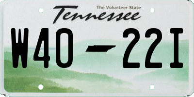 TN license plate W4022I