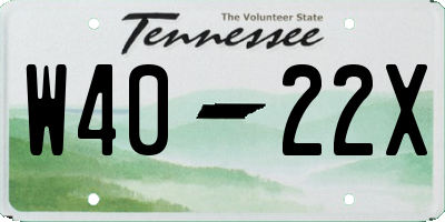 TN license plate W4022X