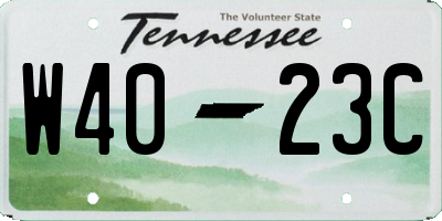 TN license plate W4023C