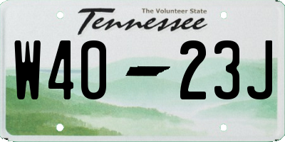 TN license plate W4023J