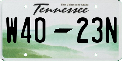 TN license plate W4023N