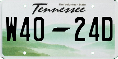 TN license plate W4024D