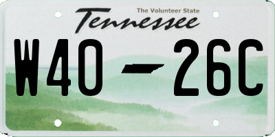 TN license plate W4026C