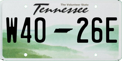 TN license plate W4026E