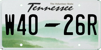 TN license plate W4026R