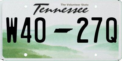 TN license plate W4027Q