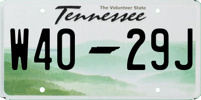 TN license plate W4029J