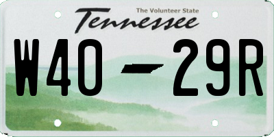 TN license plate W4029R