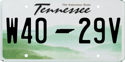 TN license plate W4029V