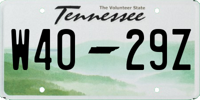 TN license plate W4029Z