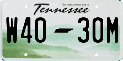 TN license plate W4030M