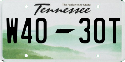 TN license plate W4030T