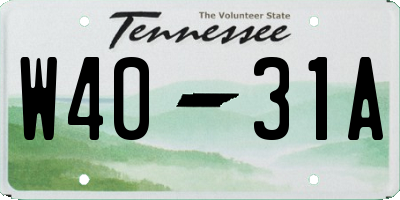 TN license plate W4031A