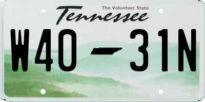 TN license plate W4031N