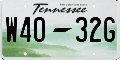 TN license plate W4032G