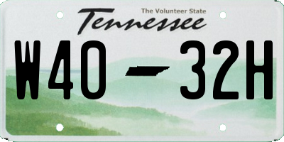 TN license plate W4032H