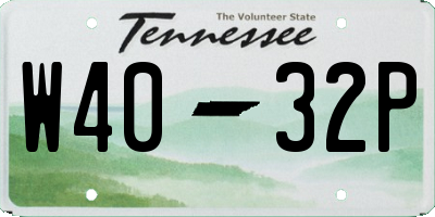 TN license plate W4032P