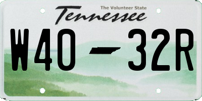 TN license plate W4032R