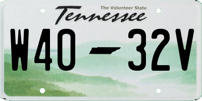 TN license plate W4032V