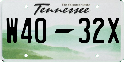 TN license plate W4032X