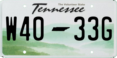 TN license plate W4033G