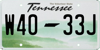 TN license plate W4033J