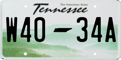 TN license plate W4034A