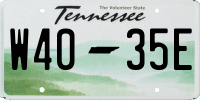 TN license plate W4035E