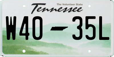 TN license plate W4035L