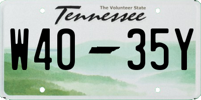 TN license plate W4035Y