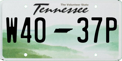 TN license plate W4037P