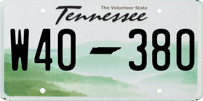 TN license plate W4038O