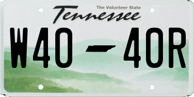 TN license plate W4040R