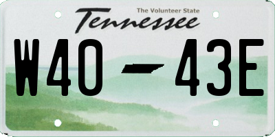 TN license plate W4043E