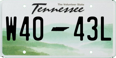 TN license plate W4043L