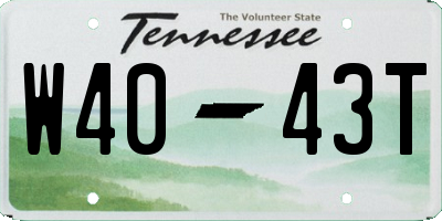 TN license plate W4043T