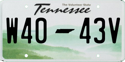 TN license plate W4043V