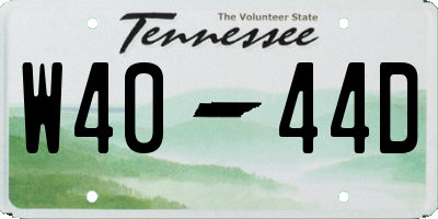 TN license plate W4044D