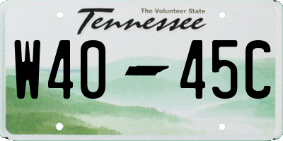 TN license plate W4045C