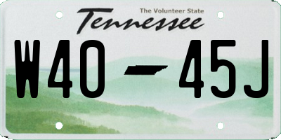 TN license plate W4045J
